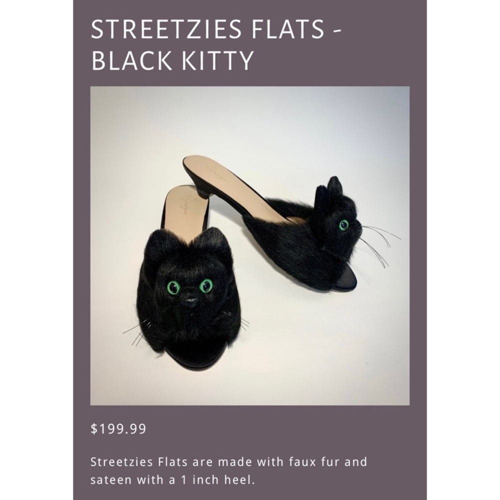 Kitty Slippers - Black - Picture 2 of 12